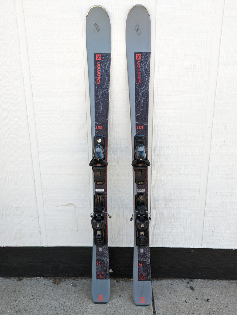 Salomon Distance 76 all mountain rocker skis with bindings, 150cm