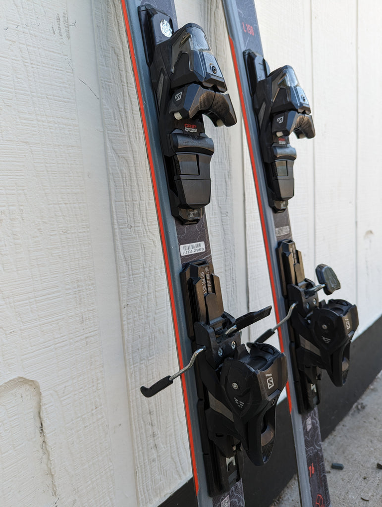Salomon Distance 76 all mountain rocker skis with bindings, 150cm