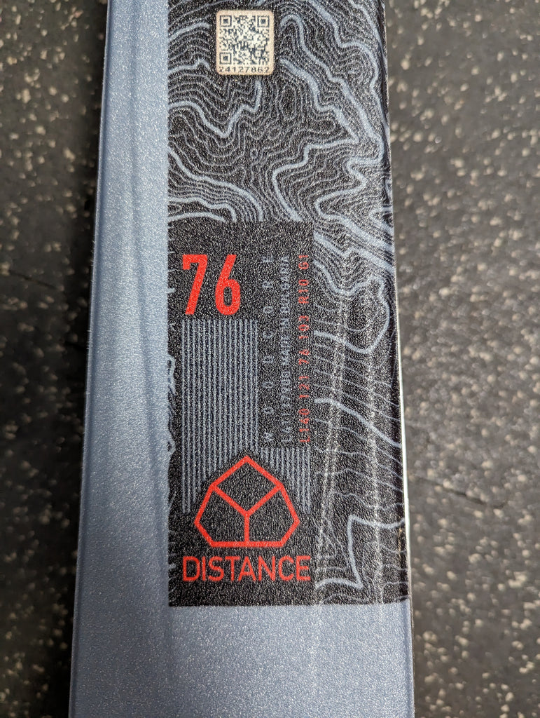 Salomon Distance 76 all mountain rocker skis with bindings, 140cm