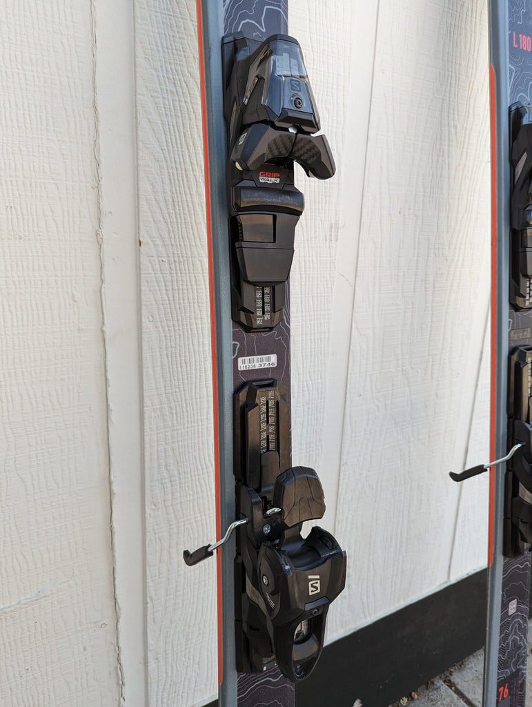 Salomon Distance 76 all mountain rocker skis with bindings, 180cm