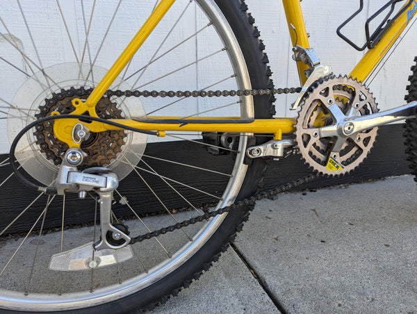 yellow mountain bike