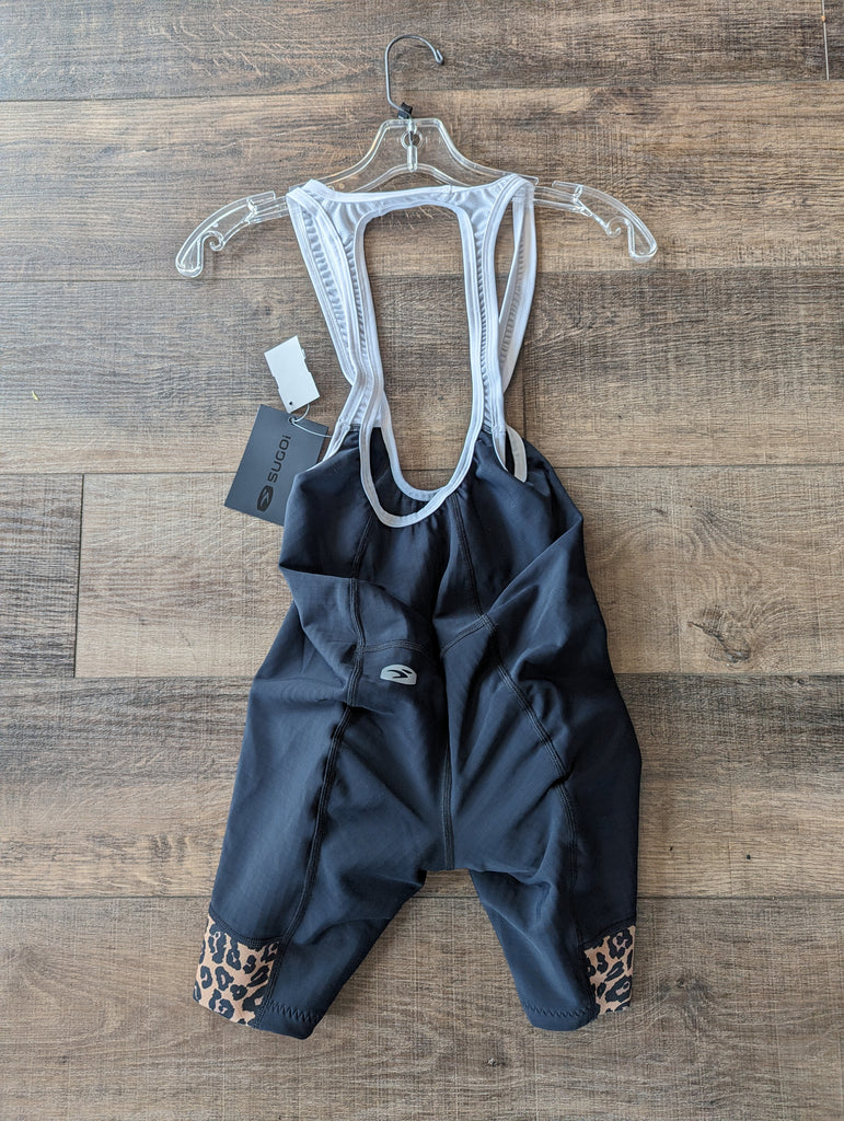 Sugoi Evolution PRT Bib Shorts, Womens, Size M, Black Leopard