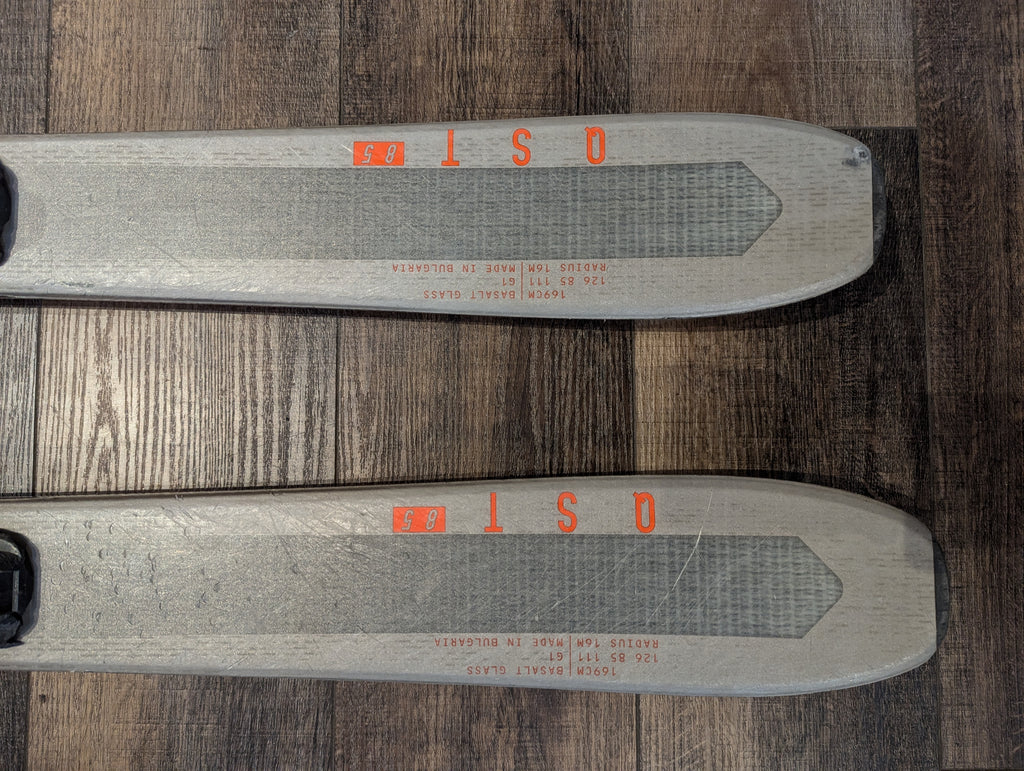 Salomon QST 85 skis all mountain rocker Grip Walk bindings, 169cm