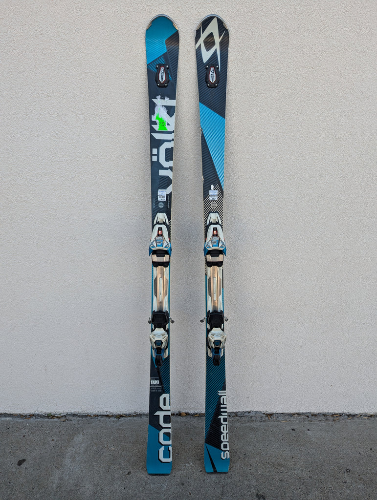 Volkl Code Speedwall Skis, 173cm, Marker R Motion Demo Bindings, Topsheet Damage