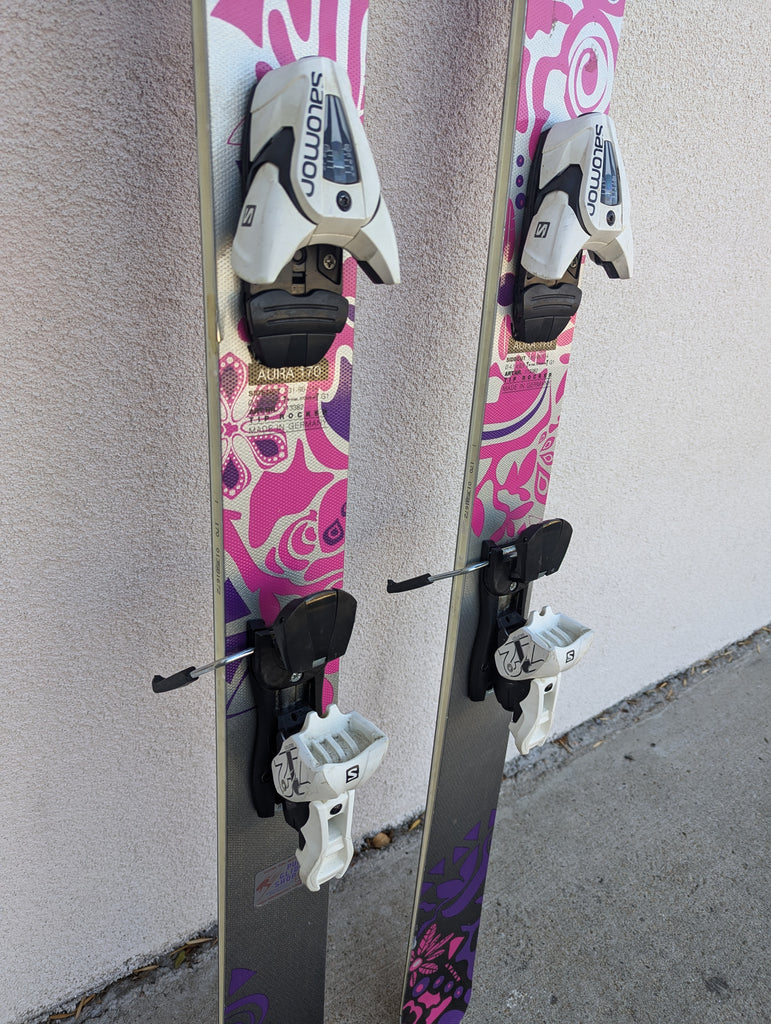 Volkl Aura All Mountain/Powder Skis, 170cm, Salomon Z12 Bindings