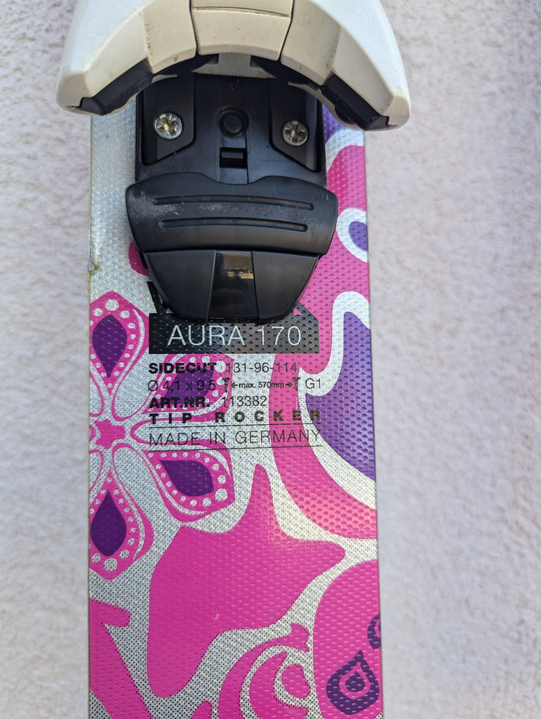 Volkl Aura All Mountain/Powder Skis, 170cm, Salomon Z12 Bindings