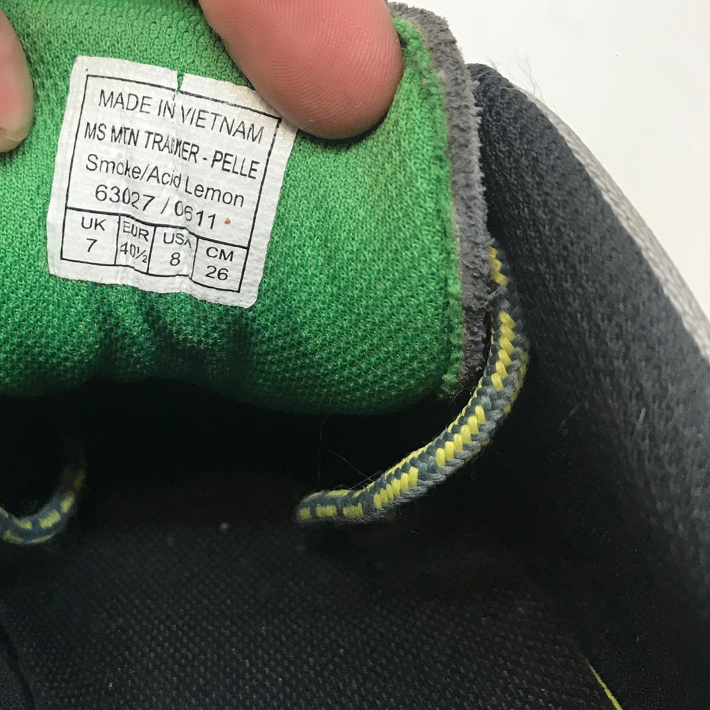 Salewa MS MTN Trainer Trail Shoes with vibram soles US 8 suede smoke/acid lemon