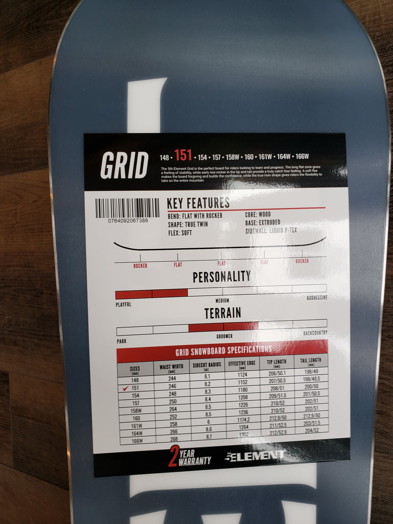 5th Element Grid Snowboard with Matrix 03 Bindings, 151cm