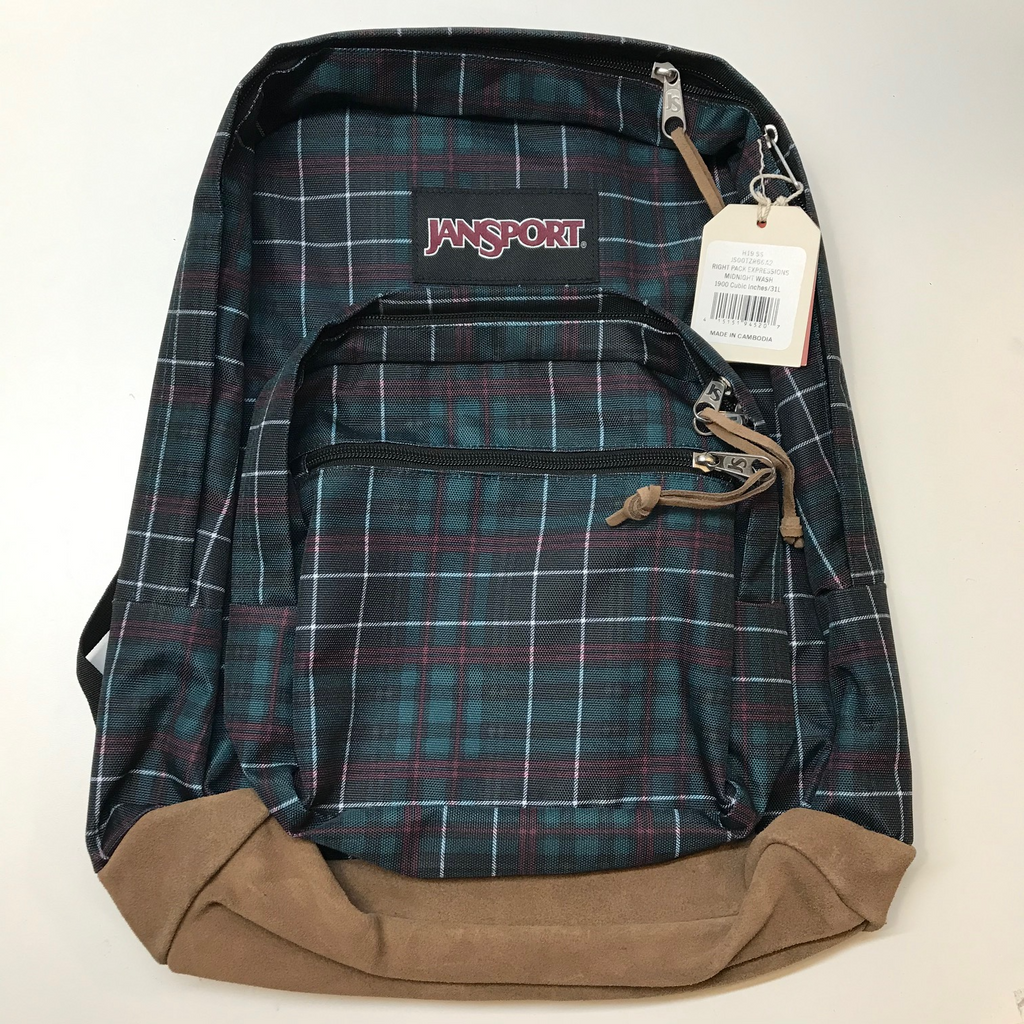 Jansport Right Pack Expressions Backpack book bag/day pack leather bottom