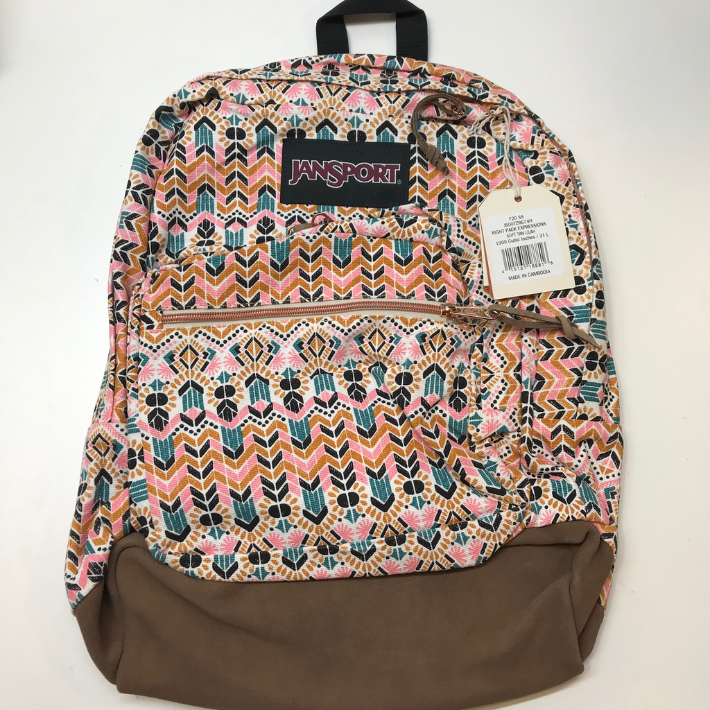 Jansport Right Pack Expressions Backpack book bag/day pack leather bottom