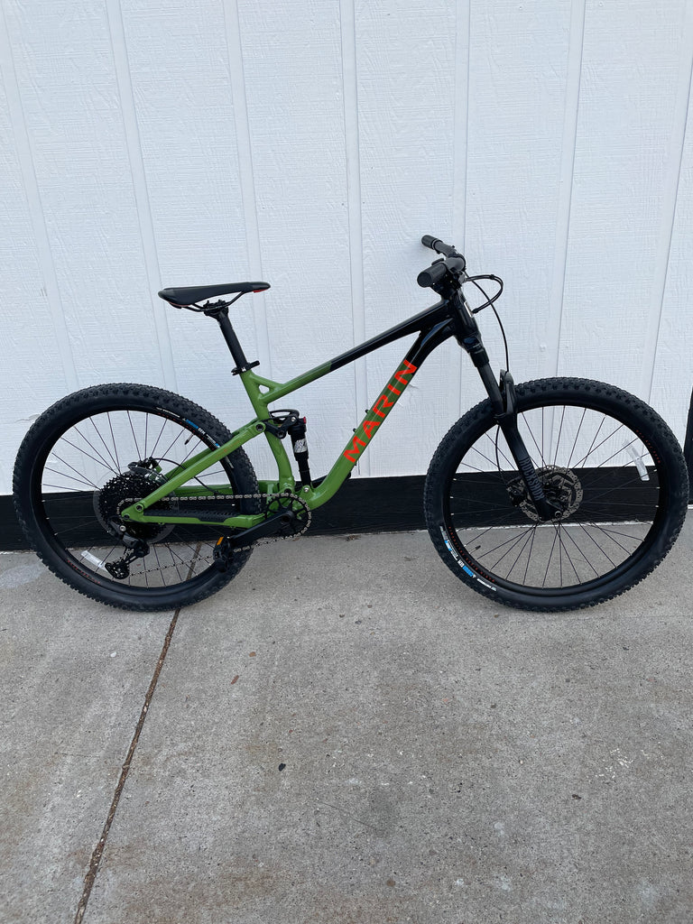 Marin Rift Zone 1 27.5 Full Suspension Mountain Bike, Green/Black, Medium