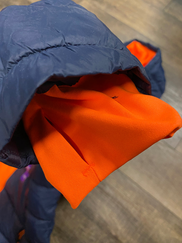 Spyder Frontier Hooded Puffer Jacket, Youth Large, Blue/Orange
