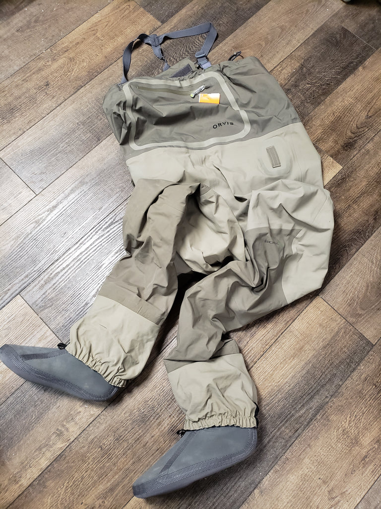 Orvis Silver Sonic XXL Wadders with bag , XL gloves, and Fishpond  spring-chain