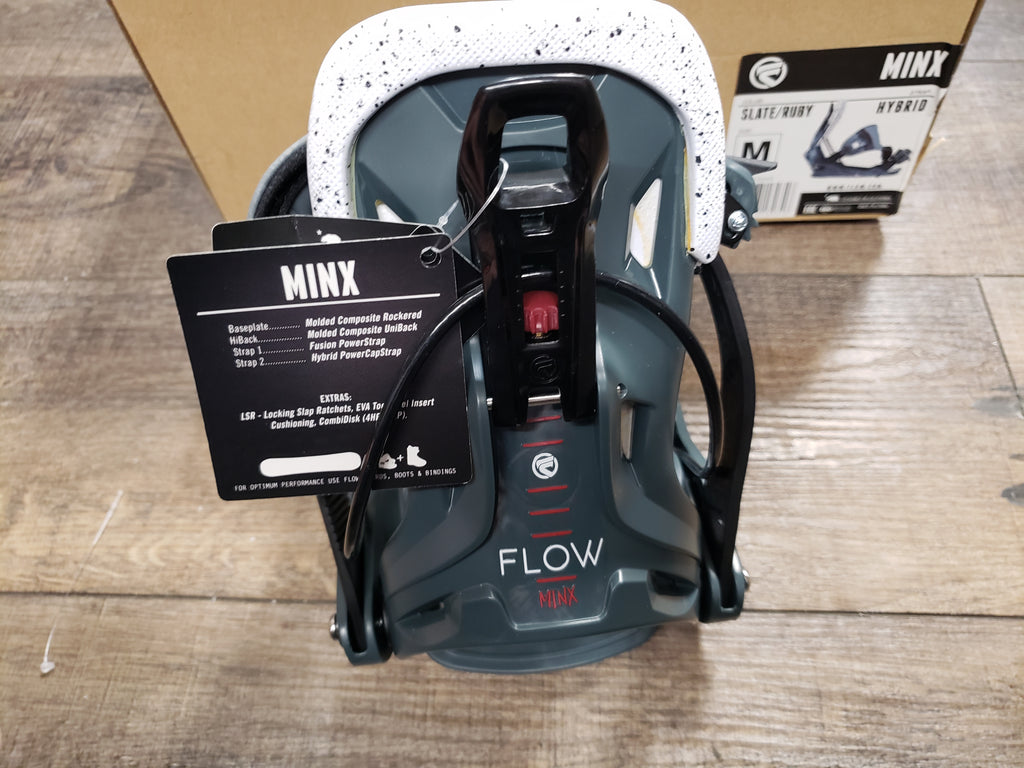 Flow Minx snowboard bindings women medium new, missiing mounting plates