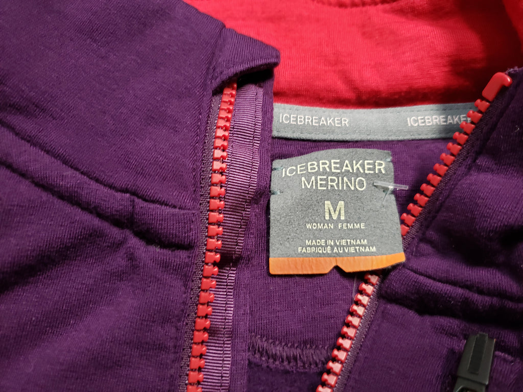 Icebreaker medium to light full zip jacket merino wool women medium