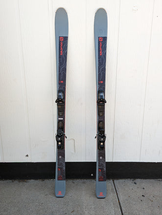 Salomon Distance 76 all mountain rocker skis with bindings, 180cm