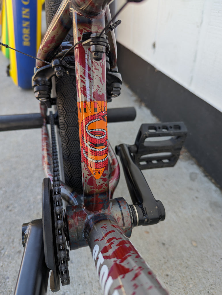 Stolen Brand Sinner 20" BMX Bike, Freecoaster, Roadkill Red Splatter