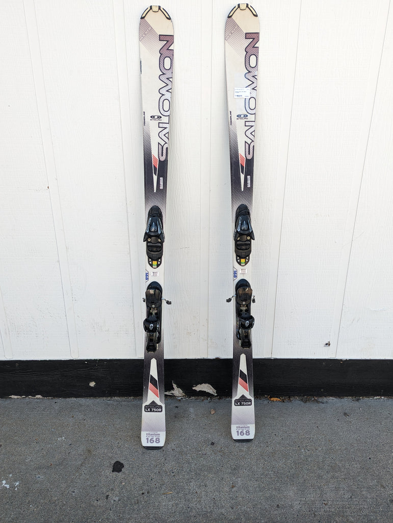 Salomon Enduro LX750R all mountain rocker skis with bindings, 168cm