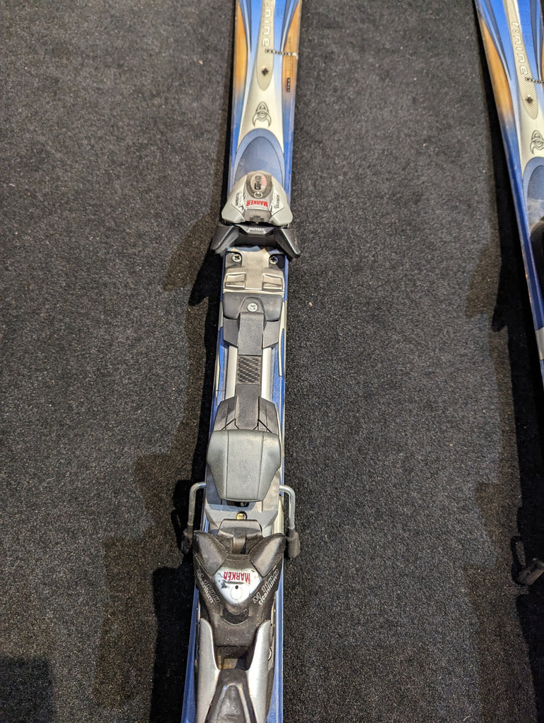 K2 t:nine Flight Skis, 153cm Marker M1100 Titanium Bindings, good condition