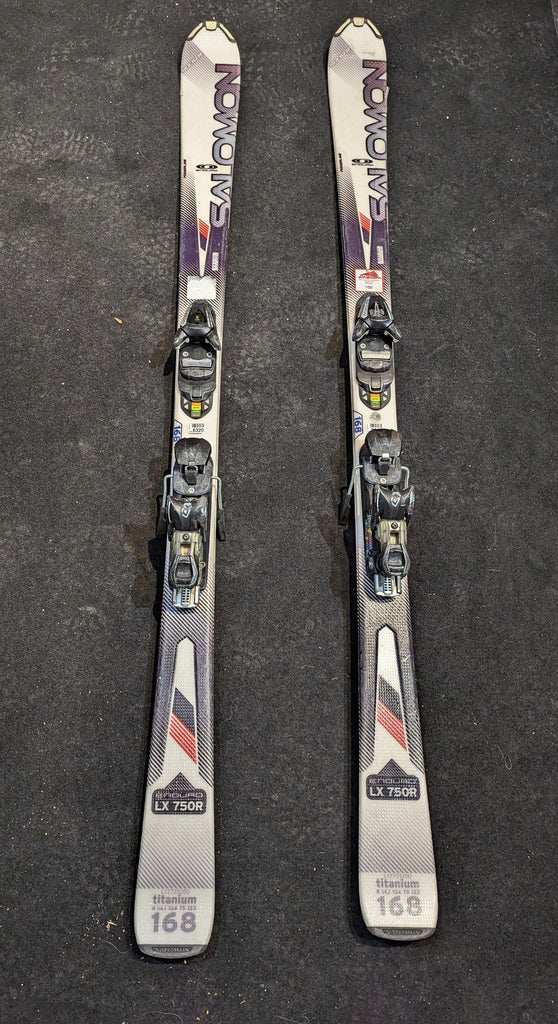 Salomon Enduro LX750R all mountain skis with bindings, 168cm, Missing DIN Cover