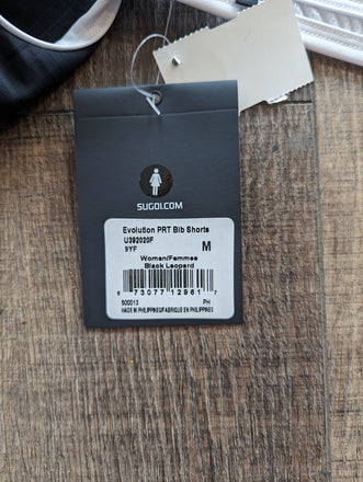 Sugoi Evolution PRT Bib Shorts, Womens, Size M, Black Leopard