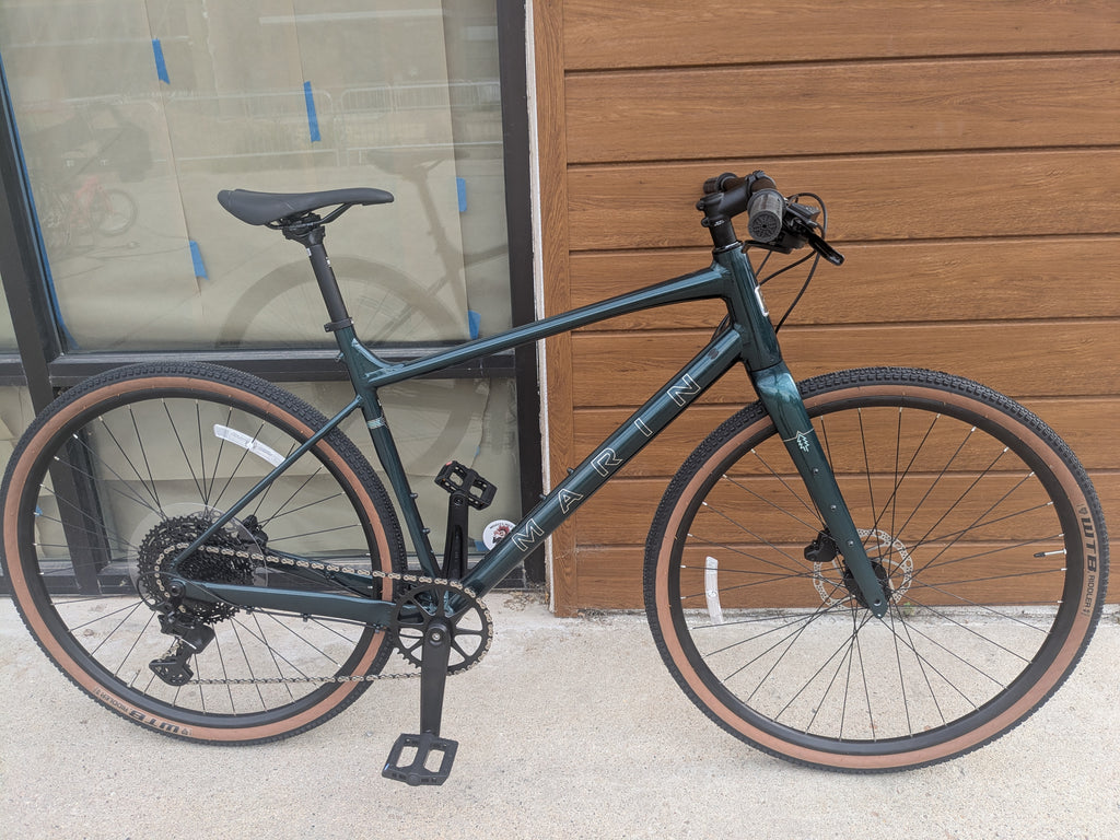 flat bar gravel bikes Marin DSX 1 Flat-Bar Gravel Bike, Green, Large – The Extra Mile Outdoor Gear & Bike