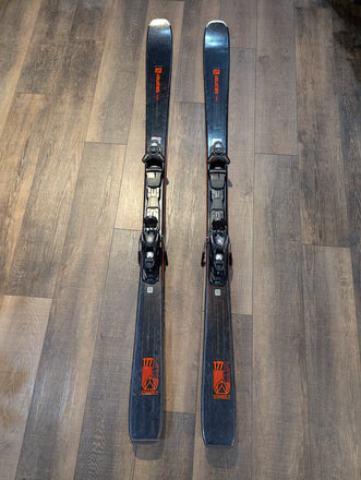 Salomon Stance 80 all mountain rocker skis with bindings, 177cm, Grip Walk