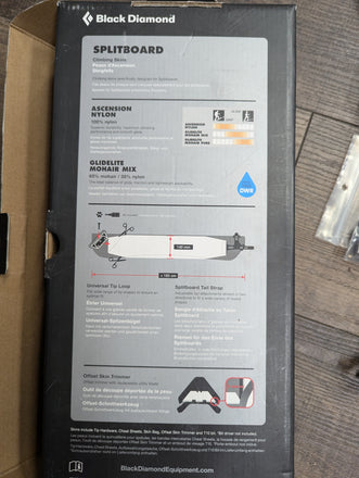 Black Diamond Glidelite Mix Splitboard Climbing Skin, 182cm, 140mm wide