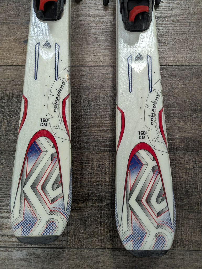 【美品】K2 COMANCHE 160cm MARKER MOD 10.0 K2 Comanche All Mountain Rocker Skis, 160cm, Older Marker Bindings