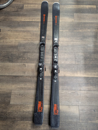 Salomon Stance 80 all mountain rocker skis with bindings, 185cm, Grip Walk