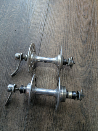 Vintage Campagnolo Record Road Bike Rim Brake Hubset, Freewheel 120mm/100mm (2)