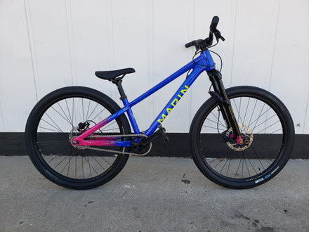 Marin Alcatraz Dirt Jumper Bike, Blue/Magenta, Short