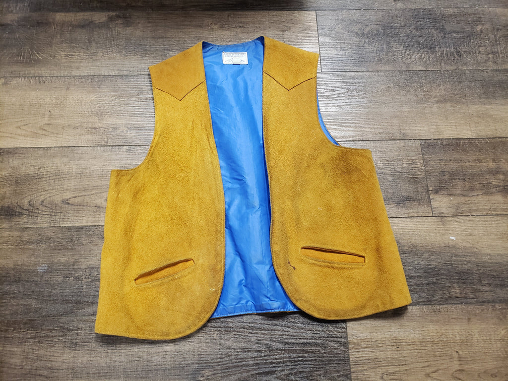 Vintage Rocky Mountain Featherbed Co suede leather vest XL